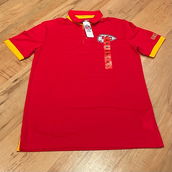 NFL Team Apparel Polo Kansas City Chiefs Short Sleeve Sz Med *NEW* - Picture 1 of 5
